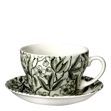 Green Prunus Breakfast Cup & Saucer