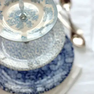Pale Blue Asiatic Pheasants / Calico / Felicity 3 Tier Cake Stand Gift Boxed