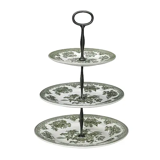 Green Asiatic Pheasants 3 Tier Cake Stand, Gift Boxed