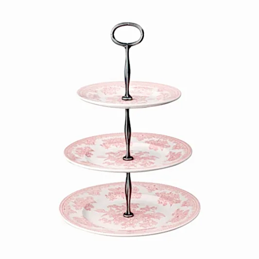 Pink Asiatic Pheasants 3 Tier Cake Stand Gift Boxed