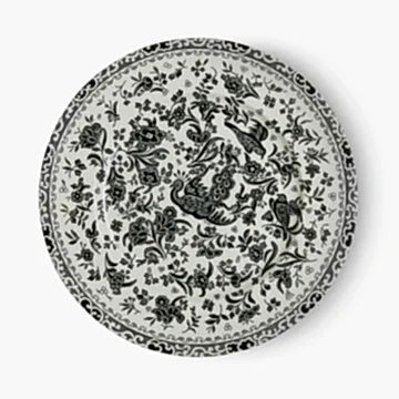 Black Regal Peacock Plate 22cm/8.75"