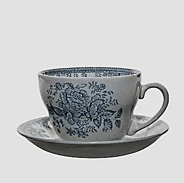 Blue Asiatic Pheasants Breakfast Cup And Saucer