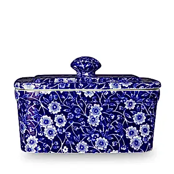 Butter Dish - Blue Calico Butter Dish 400g/1lb