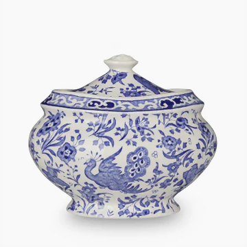 Jam Pot/Covered Sugar - Blue Regal Peacock Jam Pot / Covered Sugar Pot 480g/ 1lb