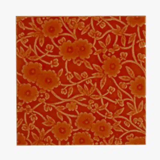 Burleigh x Craven Dunnill Jackfield Trivet Tile, Tangerine