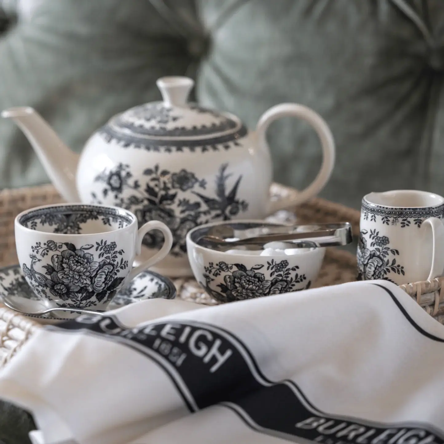 Black & White Asiatic Pheasants Breakfast Cup & Saucer