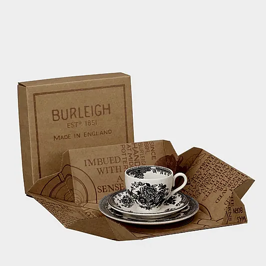 Black & White Asiatic Pheasants Teacup Gift Set