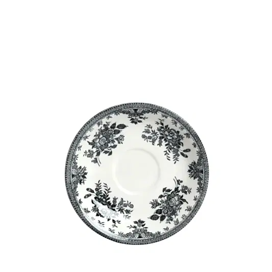 Black & White Asiatic Pheasants Tea Saucer