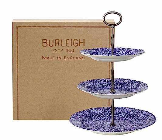 Blue Calico 3 Tier Cake Stand Gift Boxed