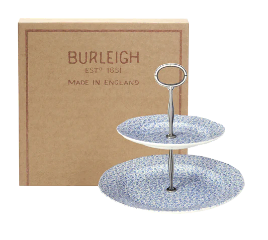 Pale Blue Felicity 2 Tier Cake Stand Gift Boxed