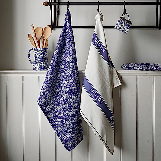 Burleigh x Bedeck of Belfast Blue Calico Tea Towel, Set of 2