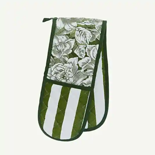 Burleigh x Bedeck of Belfast Green Hibiscus Double Oven Glove