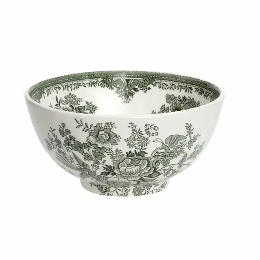 Green Asiatic Pheasants Medium Footed Bowl 20.5cm/8" Seconds