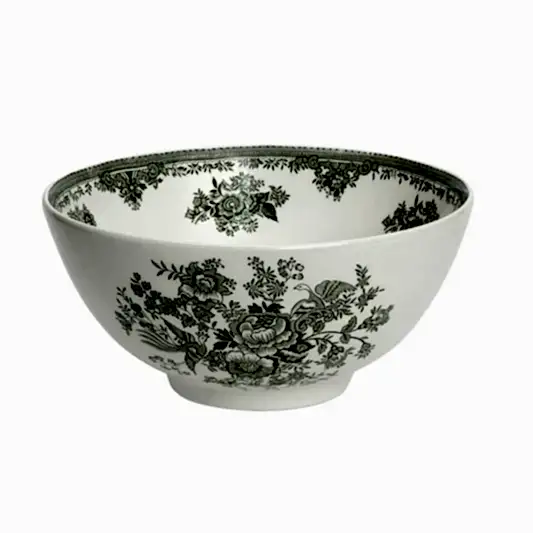 Green Asiatic Pheasants Large Footed Bowl 28cm/11" Seconds