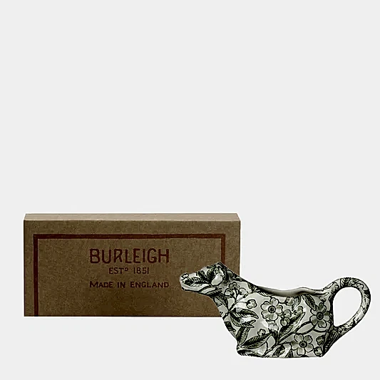 Green Prunus Cow Creamer 150ml/0.25pt, Gift Boxed