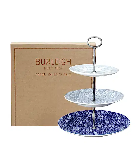 Pale Blue Asiatic Pheasants / Calico / Felicity 3 Tier Cake Stand Gift Boxed