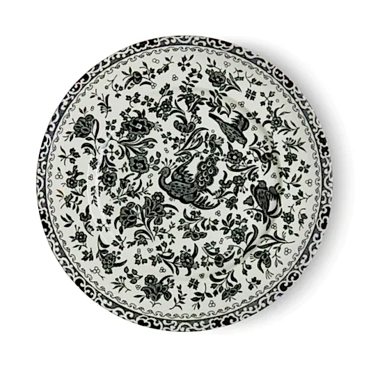 Black Regal Peacock Plate 22cm/8.75"