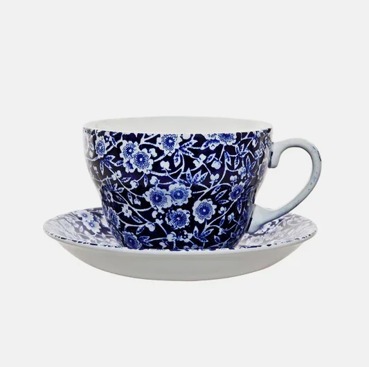 Blue Calico Breakfast Cup And Saucer