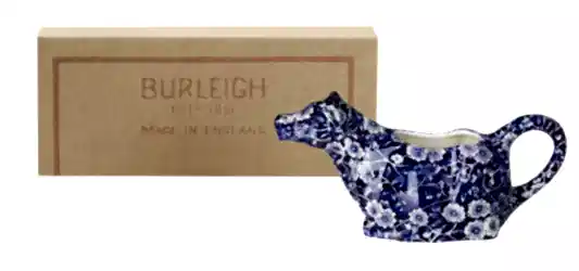 Blue Calico Cow Creamer 150ml/0.25pt Gift Boxed