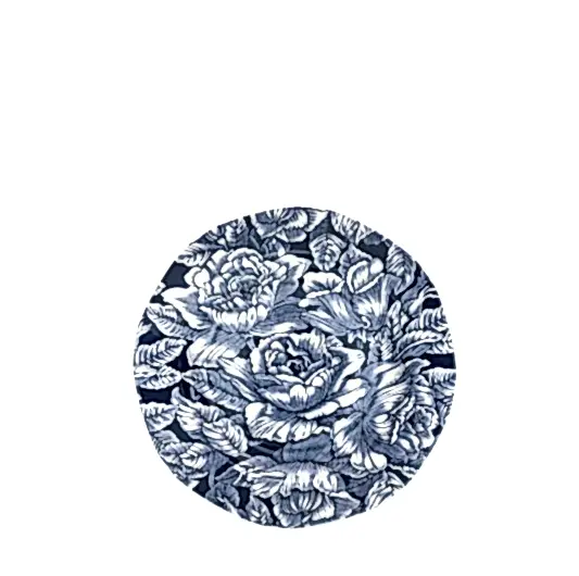 Ink Blue Hibiscus Plate 19cm