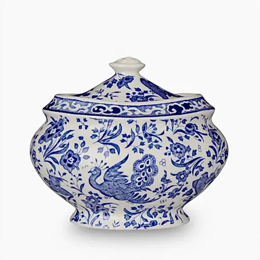 Jam Pot/Covered Sugar - Blue Regal Peacock Jam Pot / Covered Sugar Pot 480g/ 1lb