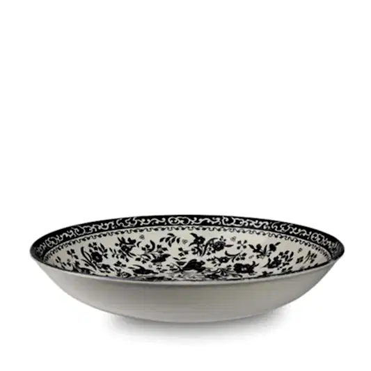 Black Regal Peacock Pasta Bowl 23cm/9"