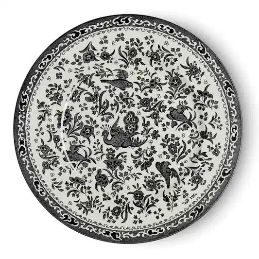 Plate - Black Regal Peacock Plate 25cm/10" Seconds