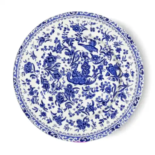Plate - Blue Regal Peacock Plate 22cm/8.75"