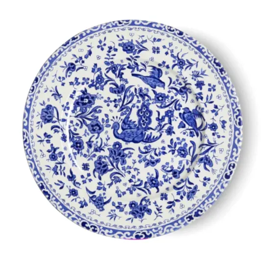 Plate - Blue Regal Peacock Plate 22cm/8.75" Seconds